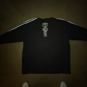 Adidas “KoRn” Black Long Sleeve Shirt With Exclusive green back logo